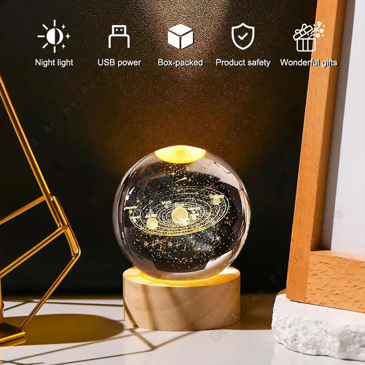 Lámpara de cristal con control remoto para decoración de dormitorio
