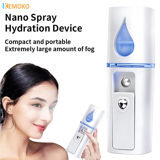 Facial Nano Mist Sprayer Mini Portable Facial Steamer Rechargeable Handy Face Humidifier Face Moisturizing Skin Care Machine