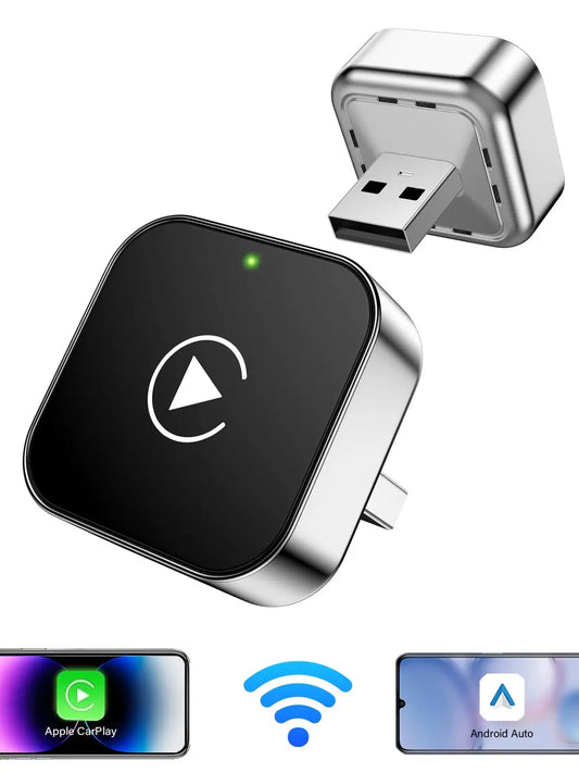 Adaptador inalámbrico 2 en 1 Pionray para CarPlay y Android Auto: caja inteligente con IA para todos los coches, compatibilidad universal con conexión inalámbrica perfecta